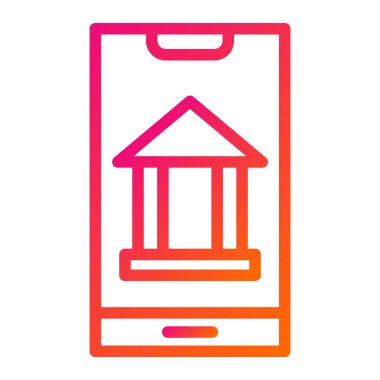 Mobil Bankacılık Vektör Simgesi Tasarım İllüstrasyonu