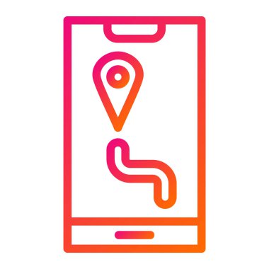 Harita Vektörü Simgesi Tasarım İllüstrasyonu