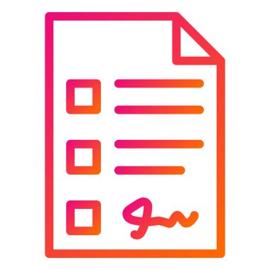 Sözleşme formu Vektör Simgesi Tasarım İllüstrasyonu