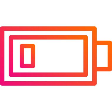 Düşük Batarya Vektör Simgesi Tasarım İllüstrasyonu