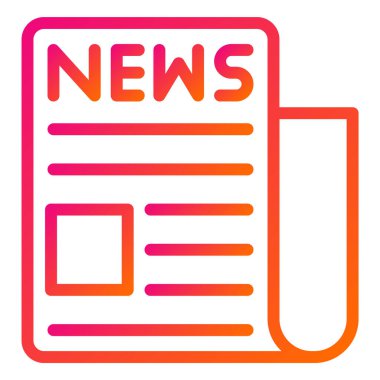 Gazete Vektörü Simgesi Tasarım İllüstrasyonu