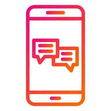 Mobil sohbet Vektör Simgesi Tasarım İllüstrasyonu