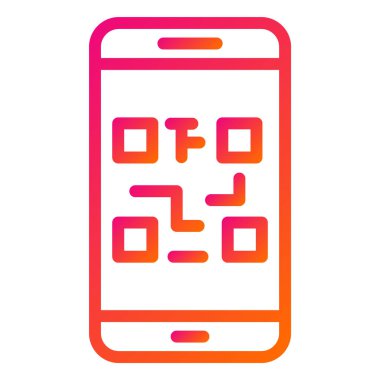 QR Kod Vektörü Simge Tasarımı İllüstrasyonu