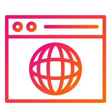 Tarayıcı Vektörü Simgesi Tasarım İllüstrasyonu