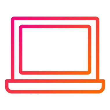 Laptop Vektör Simgesi Tasarım Çizimi