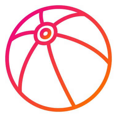 Plaj Topu Vektör Simgesi Tasarım Çizimi