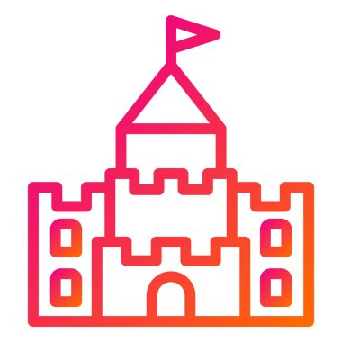 Kum Kalesi Vektör Simgesi Tasarım İllüstrasyonu