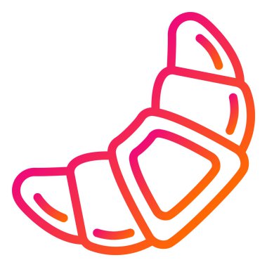 Kruvasan Vektör Simgesi Tasarım İllüstrasyonu