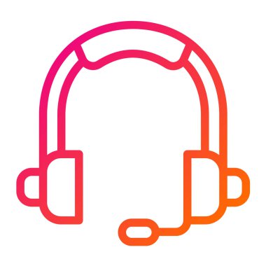 Kulaklık Vektörü Simgesi Tasarım İllüstrasyonu