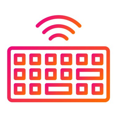 Kablosuz Klavye Vektör Simgesi Tasarım İllüstrasyonu