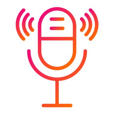 Mikrofon Vektör Simgesi Tasarım İllüstrasyonu