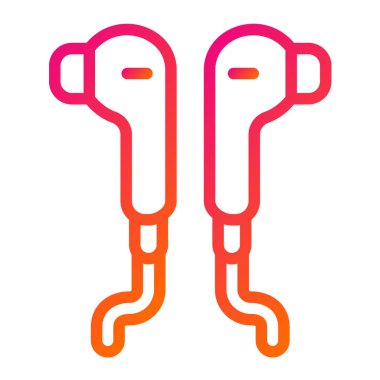 Kulaklık Vektörü Simgesi Tasarım İllüstrasyonu