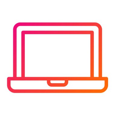 Laptop Vektör Simgesi Tasarım Çizimi
