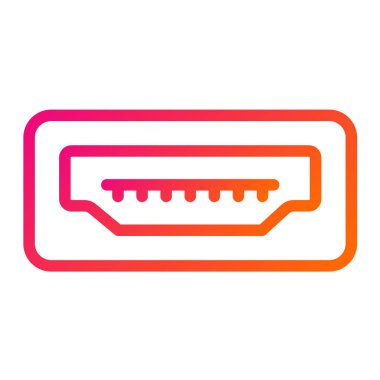 Usb Port Vektör Simgesi Tasarım İllüstrasyonu