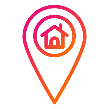 Ev Konumu Vektör Simgesi Tasarım İllüstrasyonu