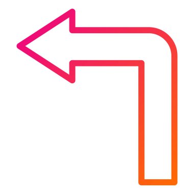 Sola Döndür Vektör Simgesi Tasarım İllüstrasyonu