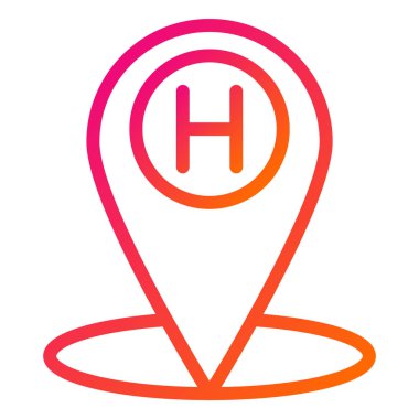 Hastane konumu Vektör Simgesi Tasarım İllüstrasyonu