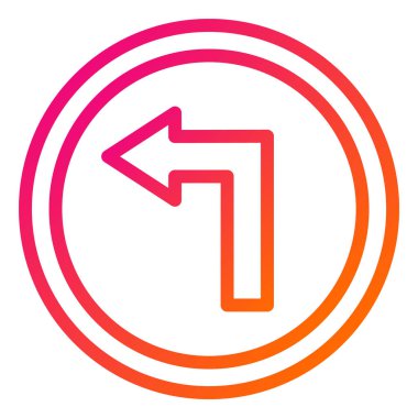 Sol Yol Vektör Simgesi Tasarım İllüstrasyonu