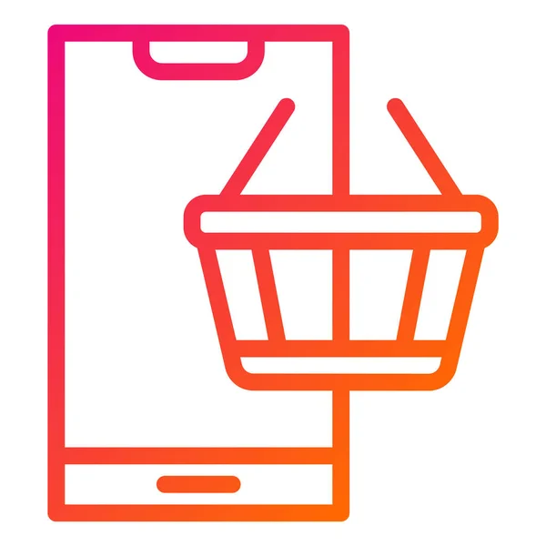Online Supermarkt Vector Icon Ontwerp Illustratie — Stockvector
