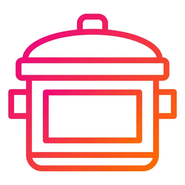 Кухонний Горщик Векторна Ікона Дизайн Ілюстрація — стоковий вектор