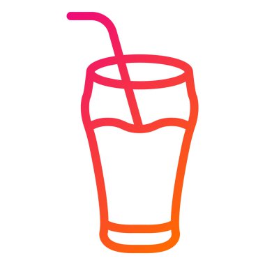 Soğuk içecek Vektör Simgesi Tasarım Çizimi