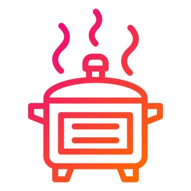 Sıcak mutfak tenceresi Vektör Simgesi Tasarım Çizimi