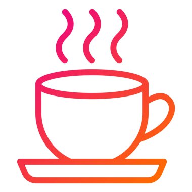 Kahve Vektörü Simgesi Tasarım Çizimi