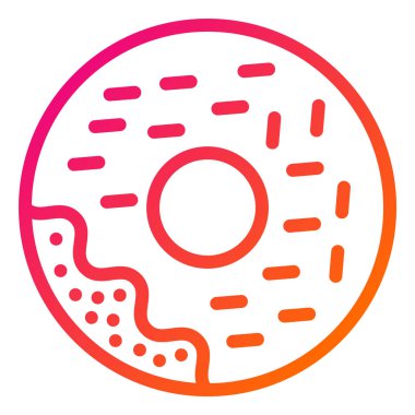 Donut Vektör Simgesi Tasarım Çizimi