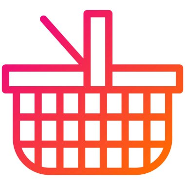 Piknik sepeti Vektör Simgesi Tasarım Çizimi