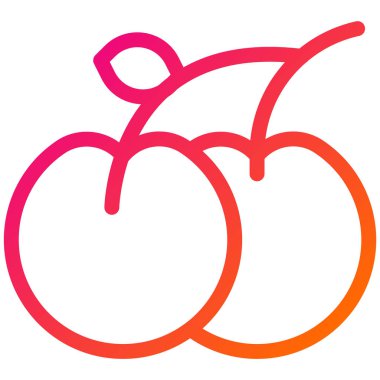 Kiraz Vektörü Simgesi Tasarım İllüstrasyonu