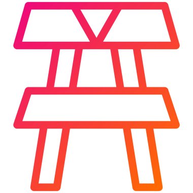 Piknik tablosu Vektör Simgesi Tasarım İllüstrasyonu