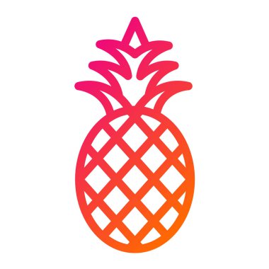Ananas Vektörü Simgesi Tasarım İllüstrasyonu