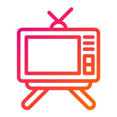 Televizyon Vektörü Simgesi Tasarım İllüstrasyonu
