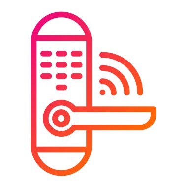 Akıllı kapı Vektör Simgesi Tasarım İllüstrasyonu