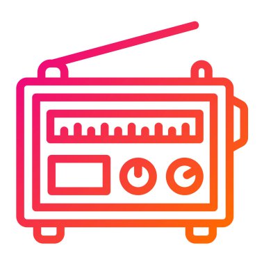 Radyo Vektörü Simgesi Tasarım İllüstrasyonu