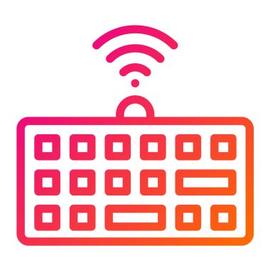 Kablosuz Klavye Vektör Simgesi Tasarım İllüstrasyonu