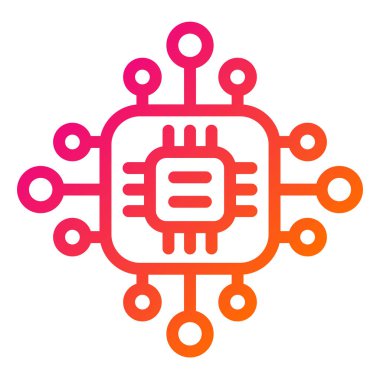 Mikroişlemci Vektör Simgesi Tasarım İllüstrasyonu