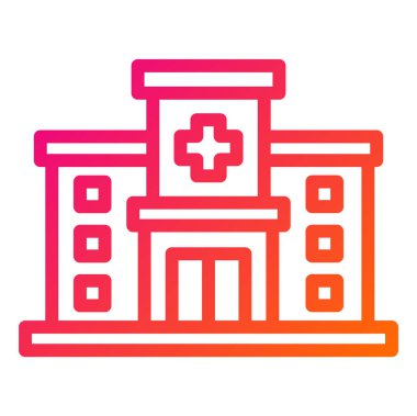 Hastane Vektör Simgesi Tasarım İllüstrasyonu