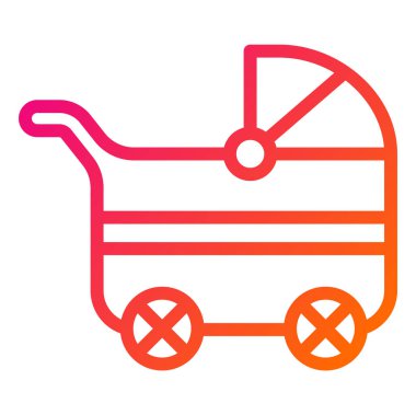 Bebek Arabası Vektör Simgesi Tasarım İllüstrasyonu