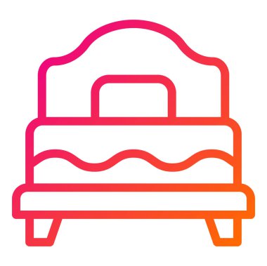 Tek Yatak Vektörü Simgesi Tasarım İllüstrasyonu