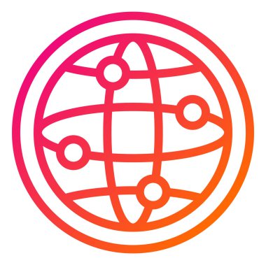 Dünya Çapında Vektör Simgesi Tasarımı İllüstrasyonu