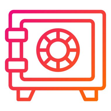 Güvenli Kutu Vektör Simgesi Tasarım İllüstrasyonu