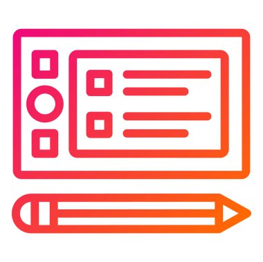 Grafik Tableti Vektör Simgesi Tasarım İllüstrasyonu
