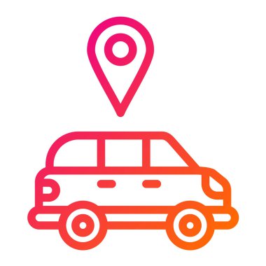 Araba servisi konumu Vektör Simgesi Tasarım İllüstrasyonu