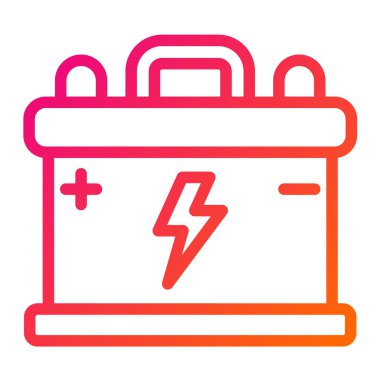 Pil Vektörü Simgesi Tasarım Çizimi