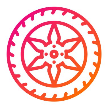 Tekerlek Vektörü Simgesi Tasarım İllüstrasyonu