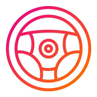 Direksiyon Tekerleği Vektör Simgesi Tasarım İllüstrasyonu