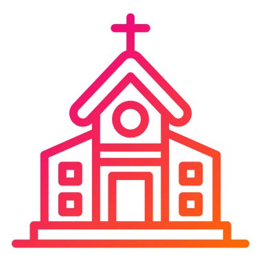 Kilise Vektörü Simgesi Tasarım İllüstrasyonu