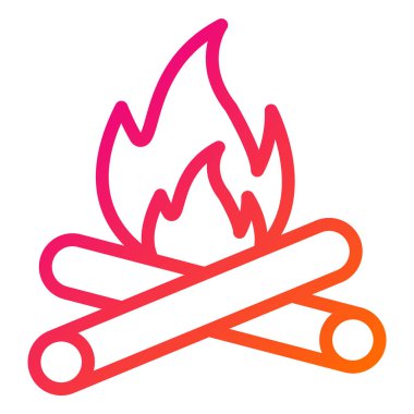 Şenlik Ateşi Vektör Simgesi Tasarım İllüstrasyonu