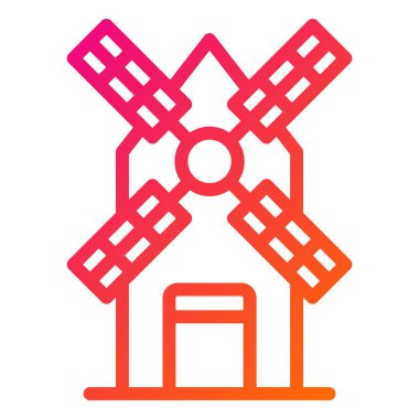 Windmill Vektör Simgesi Tasarım Çizimi